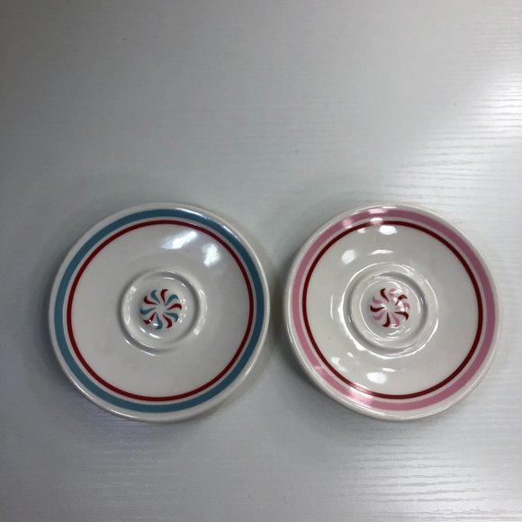 2007 Starbucks Peppermint Candy Expresso Saucers